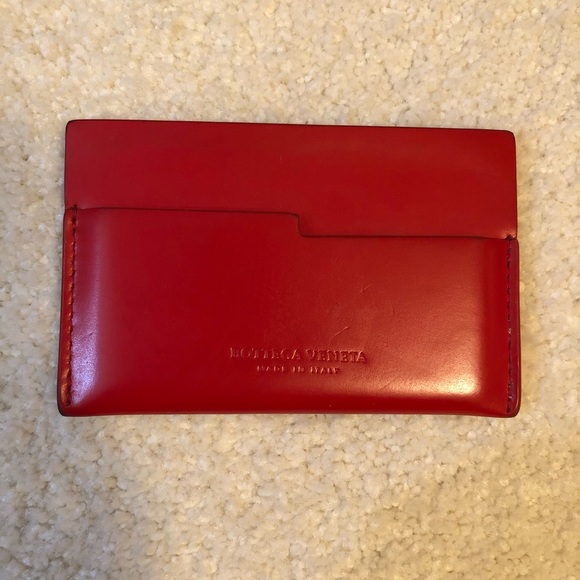 Bottega Veneta Red Leather Card Holder - Picture 4 of 14